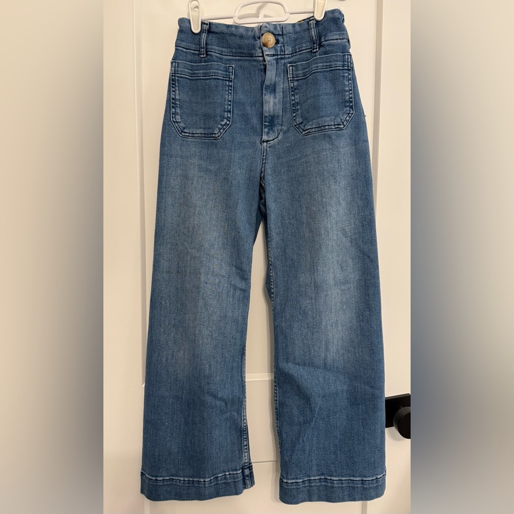 Anthropologie Denim Wide-Leg Cropped Jeans (The Colette)